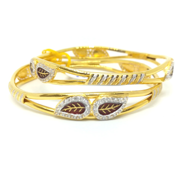 916 gold  2 piece leaf design bangle by 