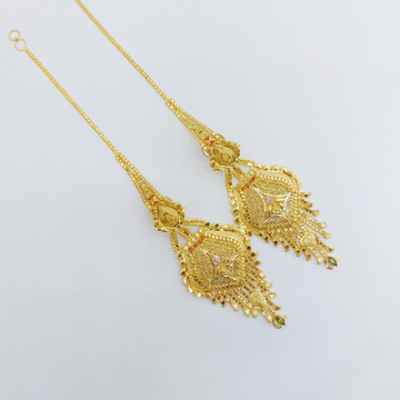 916 gold earrings with chain by 