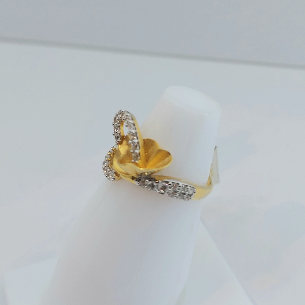 22K Gold CZ Delicate Ring