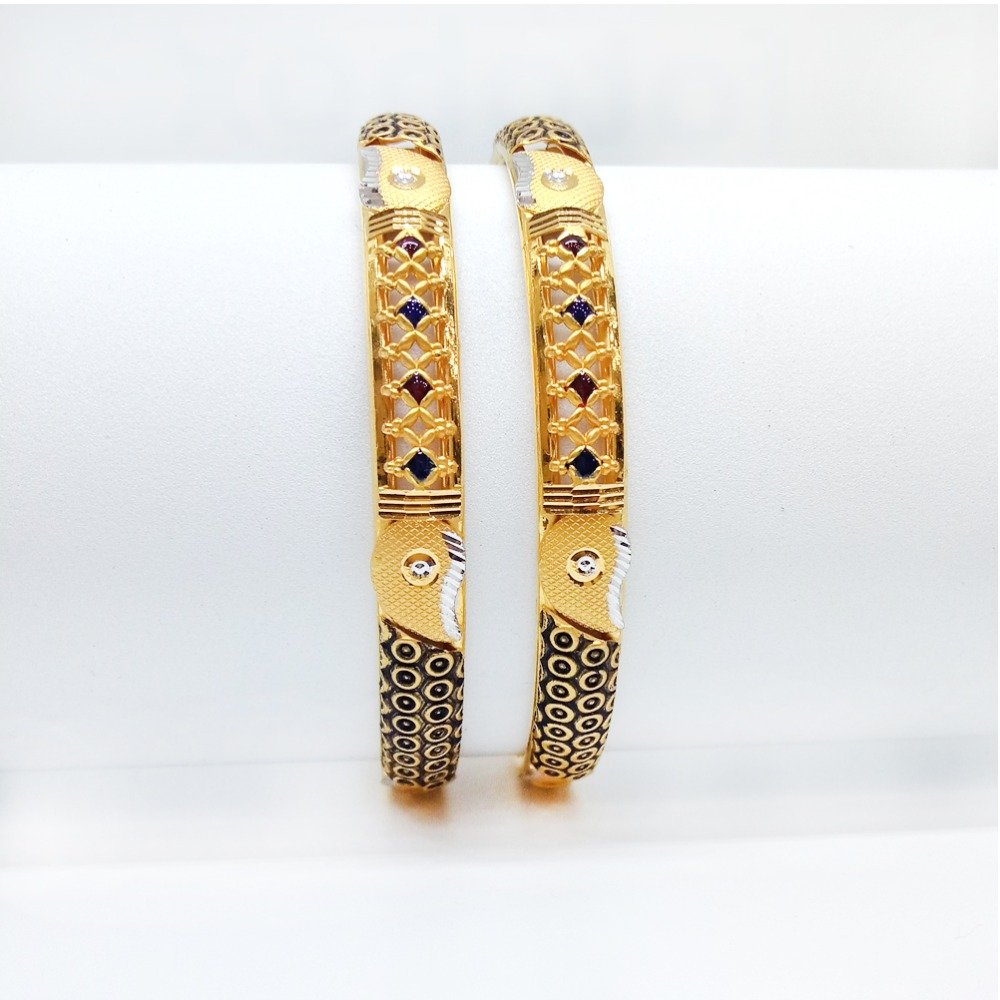 22KT Gold Fancy Machine Cut Bangle